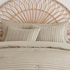 JELLYMONI Pillowcases Body Size Khaki 1 Pack Boho Striped Bed Pillow Covers 20x54in Polyester Envelope Pillow Shams Tufted Bohemian Textured (Pillows are not Included)