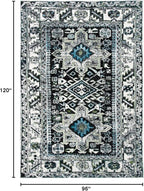 SAFAVIEH Area Rug 8x10 - Vintage Hamadan Collection - Large - Dark Grey & Ivory, Traditional Persian Design, Non-Shedding & Easy Cleaning, Ideal for Living Room, Bedroom, Dining Space (VTH211H)