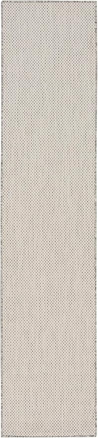 Nourison Home Courtyard Ivory Silver 2'2" x 12' Area Rug - Easy Clean, Non Shedding, Bed Room, Living Room, Dining Room, Kitchen (12' Runner)