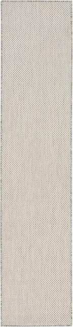 Nourison Home Courtyard Ivory Silver 2'2" x 16' Area Rug - Easy Clean, Non Shedding, Bed Room, Living Room, Dining Room, Kitchen (16' Runner)