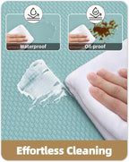 Color&Geometry Anti Fatigue Cushion Padded Kitchen Mat for Floor - 17x29+17x59,Easy Clean, Waterproof & Oil Proof, Anti Slip, Foam Rubber Runner Rug for Front Sink Comfort Standing, Teal Set of 2