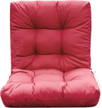 QILLOWAY Outdoor Seat/Back Chair Cushion Tufted Pillow, Spring/Summer Seasonal All Weather Replacement Cushions. (RED)