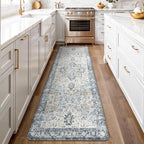 GENIMO Kitchen Mats for Floor, Washable Anti Fatigue Mat for Cushioned, 23.6"x71", Waterproof Kitchen Rugs, Non Slip Comfort Standing Mat Rug for Home, Sink, Laundry, Light Blue