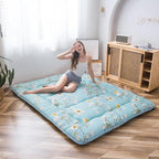 MAXYOYO Rustic Floral Korean Floor Mattress Japanese Futon Mattress, Foldable Bed Roll Up Camping Mattress Floor Lounger Bed Couches and Sofas Mattress Topper King Size