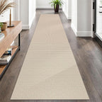 EARTHALL Woven Runner Rug 2.6x10 Ft Washable Runners for Hallways Long Non Slip Rubber Backed Kitchen Runner Braided Indoor Floor Carpet Runners for Entryway, Hallway, Kitchen, Beige/Khaki
