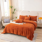 YUSOKI Queen Size Blanket Single Layer,Weight(4.4lb),370GMS-3D Stylish Design for Gift Home Decor (Burnt Orange,90"x90")