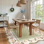 Lahome Scalloped Rug Green Living Room Rugs 8x10,Non-Slip Soft Bedroom Rugs Stain Resistant, Floral Bedroom Rug 8x10 Under Bed Carpet for Nursery Playroom Dining Room Ariele
