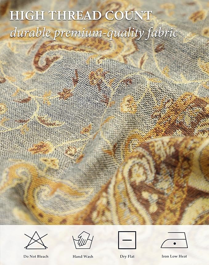 Achillea Reversible Paisley Pashmina Rave Scarf – Exotic Indian Shawls and Wraps for Evening Dresses, Festivals, All Seasons