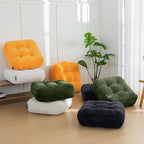 HIGOGOGO 8" Extra Thick Floor Pillow Cushion for Adults, Meditation Cushion Pillow, Large Square Floor Sitting, Tufted Corduroy Cover, for Tatami Living Room or Yoga, 22x22 Inch, Dark Green