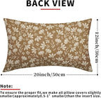 Brown Pillow Covers 12x20 Set of 2 Vintage Floral Rustic Old Style Cute Flower Print Rectangle Decorative Outdoor Pillowcases Seasonal Farmhouse Throw Cushion Case Couch Sofa Bed Decor