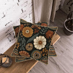 KSLIDS Boho Flower Soft Velvet Throw Pillow Covers Set of 2 Modern Abstract Retro Bohemian Flower Decorative Pillow Covers 18x18 Inch Mid Century Tropical Leaves Pillow Case for Sofa Couch Home Decor