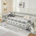 ROOMLIFE Couch Cover Blanket Loveseat Sofa Cover 2 Seat Sofa Slipcover Washable Chenille Sectional Couch Covers for 3 Cushion Couch Sofa Living Room Furniture Protector for Dogs, White 71"x118"