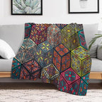 Hippie Bohemian Mandala Throw Blanket Indian Flower Floral Texture Print Blanket for Sofa Bed Couch Chair Or Dorm 30"x40"
