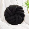 Uvvyui Knot Pillows, 14 Inch Decorative Throw Pillows Round Pillows Cushion, Soft Handmade Knotted Ball Pillow Plush Cushion Home Decor for Bed Couch Living Room (Black, 14 Inch)