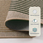 Lahome Enfys Modern Rainbow Easy Jute Office Rug, Washable Rugs 4x6 for Living Room Bedroom Farmhouse Kitchen Mats for Floor, Contemporary Non Slip Floor Carpet for Entryway Backyard Sunroom