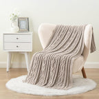 Battilo Light Grey Throw Blanket for Couch, Woven Chenille Knit Throw Blanket Versatile for Chair, 51 x 67 Inch Super Soft Warm Decorative Blanket for Bed, Sofa and Living Room