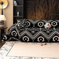VClife Extra Large Couch Cover for Oversize Sofa Bohemian Sofa Slipcover, Aztec Geometric Chenille Sofa Cover Washable White Black Tribal Pattern Couch Protector Futon Cover 71" X 150"