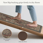 GENIMO Kitchen Mats for Floor, Washable Anti Fatigue Mat for Cushioned, 17.3"x59", Waterproof Kitchen Rugs, Non Slip Foam Comfort Standing Mat Rug for Home, Runner, Sink, Laundry, Bordeaux