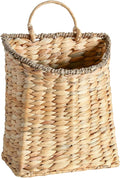 Woven Hanging Wall Basket, Rattan Wall Basket Planter, Front Door Hanger Basket Wreath for Plants,Outdoor Wicker Baskets for Wall,Door Baskets for Flowers Front Door Decor,8.6" D x 5.1" W x 11.6" H