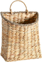 Woven Hanging Wall Basket, Rattan Wall Basket Planter, Front Door Hanger Basket Wreath for Plants,Outdoor Wicker Baskets for Wall,Door Baskets for Flowers Front Door Decor,8.6" D x 5.1" W x 11.6" H