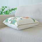 vctops Floral Embroidered Pillow Covers 18x18 Inch Spring Summer Cotton Tufted Throw Pillow Cover Outdoor Garden Cushion Case for Sofa, Bed, Living Room (Flower G,18"x18")