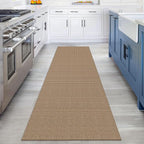 KOZYFLY Runners for Hallways 3x8 ft Washable Kitchen Runner Non Slip Rubber Backed Hall Runners Cotton Entryway Runner Rugs Floor Carpet for Indoor Backdoor Bedroom Kitchen, Tan/Orange/Brown