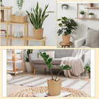 Weysat Scalloped Edge Basket Weave Pattern Planter Resin Plant Pot Holder Storage for Indoor Outdoor Planting Farmhouse Handmade Home Decor