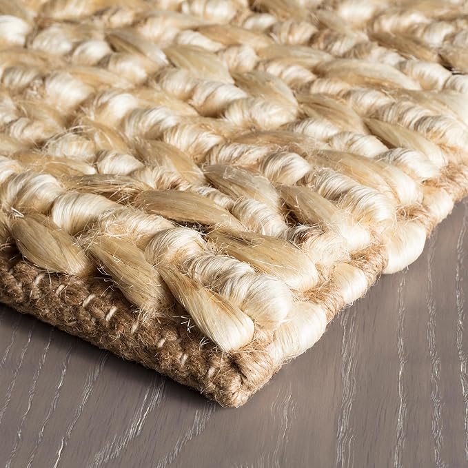 Dash & Albert Jute Handwoven Natural Rug, 3 X 5 Feet, Tan Solid Pattern