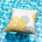 DFXSZ Yellow and Grey Floral Pillow Covers 20x20 Set of 2 Outdoor Waterproof Decorative Throw Pillows Summer Pillow Covers Polyester Cushion Case Decor for Couch Patio Funiture Garden Porch 01Z20