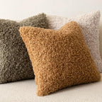 Foindtower Set of 2 Curly Teddy Wool Pillow Covers Decorative Boucle Textured Lumbar Throw Pillow Faux Fur Pillowcases Sheepskin Cushion Case for Sofa Bedroom Car 12"x20" Sage Green