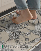 LUMI Anti-Fatigue Kitchen Floor Mats Set of 2,Cushioned Comfort Standing Rug Waterproof 2PCS, Non-Slip Ergonomic Foam Runner for Sink, Laundry, Office & Home,17x29+17x59,