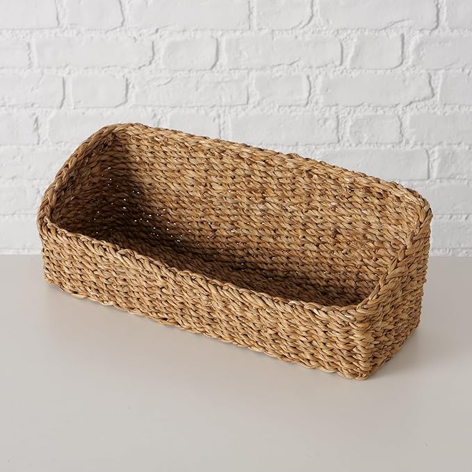 Organizer Basket Set, Set of 4, Includes 3 Lined Removable Bin-Baskets, One Caddy-Utility Basket, Handmade, Sea Grass, Cotton, Bow Ties, Honey Color, 15.75 Inches