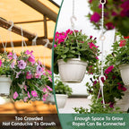 6 Pack Adjustable Macrame Plant Hanger Extender Handmade Woven Hanging Basket Extenders Connectable Rope Hanging Extension with Wooden Ring for Indoor Outdoor Plant Pot Holder