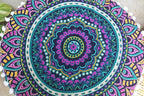 INDIAN CRAFT CASTLE ICC Floor Pillows & Cushion Covers Decorative Hippie Mandala Pouf Pillow Covers Seating Meditation Cushion Cover Large Boho Ottoman Case Pillowcase Couch New Pink, 18" Round