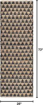 Unique Loom Chindi Jute Collection Area Rug (2' 2" x 6' 1" Runner, Black/ Natural)