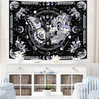 Fungarth Skeleton Butterfly Tapestry Purple Skull Hippie Mushroom Plants Tapestry for Bedroom Moon phase Aesthetic Tapestries Wall Hanging for Living Room Dorm (44.00” x 60.00”, Purple)