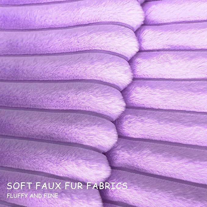2 Pack 18x18 Pillow Cover Velvet Pillow Covers, Faux Fur Square Throw Pillow Covers for Living Room Decorations Throw Pillow Case, Throw Pillow Cover Cushion Cover for Home Sofa Bedroom Car, Violet