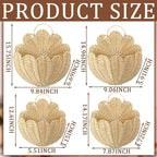 Domensi 4 Pcs Scalloped Wall Baskets Hanging Baskets 4 Different Sizes Large and Small Hand Woven Plastic Rattan Craft Original Storage Holder Scalloped Decor for Nursery Home House Bathroom