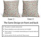 Green Pink Blue Floral Pillow Covers 22x22 Set of 2 Vintage Rustic Old Style Cute Small Flower Print Decorative Outdoor Pillowcases Farmhouse Throw Cushion Case Decor for Couch Sofa Bed