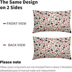 4th of July Floral Pillow Covers 12x20 Set of 2 Rustic Old Style Navy Blue Red Black Flower Print Rectangle Decorative Outdoor Pillowcases Patriotic Throw Cushion Case Decor for Couch Sofa Bed