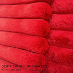 2 Pack 22x22 Pillow Cover Velvet Pillow Covers, Faux Fur Square Throw Pillow Covers for Living Room Decorations Throw Pillow Case, Throw Pillow Cover Cushion Cover for Home Sofa Bedroom Car, Red