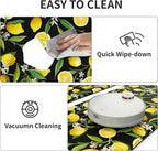 MAYHMYO Lemon Kitchen Mat Set of 2 - Anti Fatigue Mats for Kitchen Floor - Non Slip Cushioned Rugs for Standing - Lemon Decor (17.3"×29"+17.3"×47"-0.4") Black
