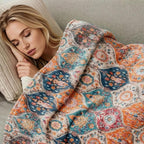 Lahome Rerto Fleece Blanket for Women Boho Bedroom Decor, Small Throw Blanket for Couch Bed Chair Cover, Decorative Fleece Blanket Throws Mom Gift Vintage Home Decor, Bohemian Colorful 50x60