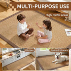 Washable Hallway Runner Rug 2x8 Jute Like Kitchen Runner Mat Rugs Non Slip, Woven Soft Entryway Farmhouse Runner Boho Floor Carpet for Indoor Laundry Hall Backdoor Bedroom Living Room, Brown