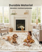 AMADA HOMEFURNISHING 5x7 Area Rugs, Washable Living Room Rug Low-Profile with Non-Slip Backing & Durable Edge Binding, Vintage 5x7 Rugs for Living Room, Bedroom, Dinning Room