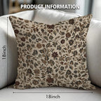 YOU FOUND ME William Morris Abstract Vintage Floral Velvet Design Throw Pillow Covers Home Decor, Retro Art Decor Pillowcase Cushion Cover for Bed Sofa Living Room, Square 18x18inch (Beige-Floral)