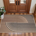 Tangsoo Rainbow Easy Jute Rug 2x4 Small Throw Rugs for Entryway,Washable Ultra Thin Outdoor Door Mat, Black Brown Non-Slip Indoor Floor Carpet for Entrance Kitchen Hallway Bedroom Front Porch