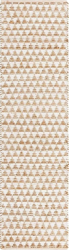 Unique Loom Chindi Jute Collection Area Rug (2' 7" x 10' Runner, White/ Natural)