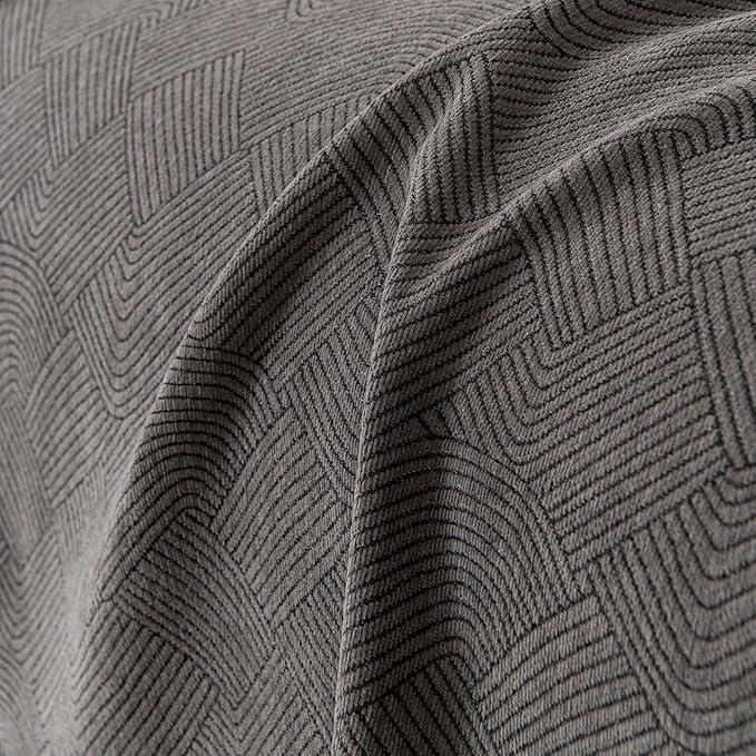 ROOMLIFE Dark Gray Waterproof Couch Cover Sofa, Chenille Couches Covers for 3 Cushion Sofas, Non Slip Soft Breathable Sofa Slipcovers for Pet, Washable Furniture Protector with Tassel,71''X134”