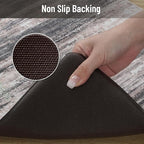 KIMODE Anti Fatigue Kitchen Mats, Black and Grey Half Moon Kitchen Rug, 18"x28" Padded Kitchen Mat for Floor, Comfort Foam Standing Desk Mat, Cushioned Kitchen Mats for Floor for Laundry Office Sink
